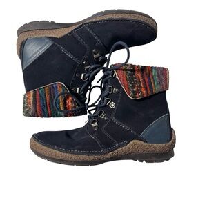 Propét Ankle Boots Women’s Dayna Navy Blue Size 7M(B) Leather Sherpa WFV012S